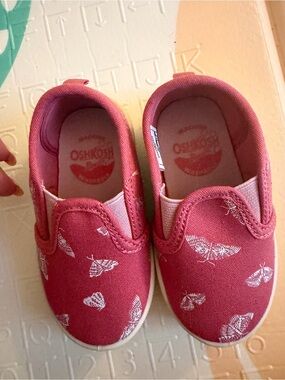 OshKosh B'gosh Pink Butterfly Slip-On Sneakers